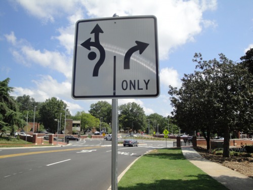 Wayfinding and Typographic Signs - roundabout-lanes