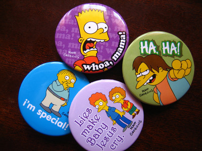 Pins, Badges and Buttons - Simpsons badges