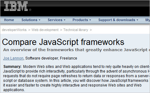 Compare JavaScript frameworks