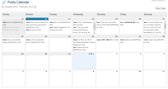 Editorial Calendar