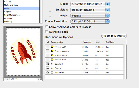 Checking for CMYK objects using the print dialog box