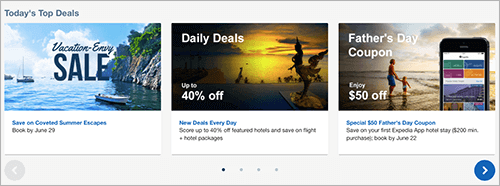 Expedia addresses scarcity in a number of ways.
