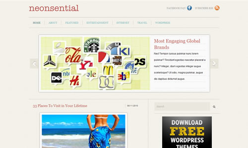 Neonsential Free WP Theme