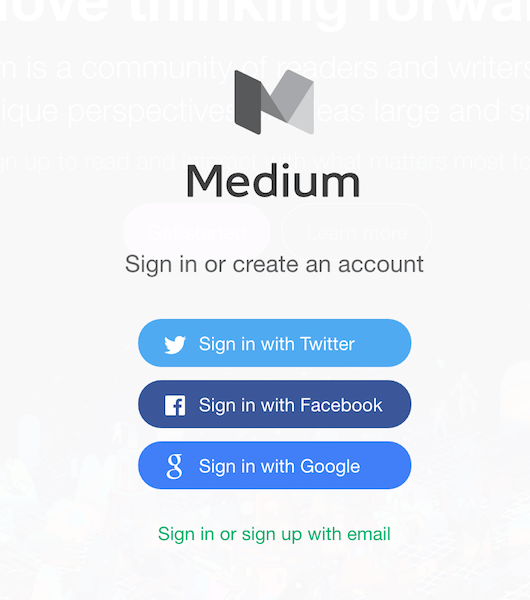 Medium’s website