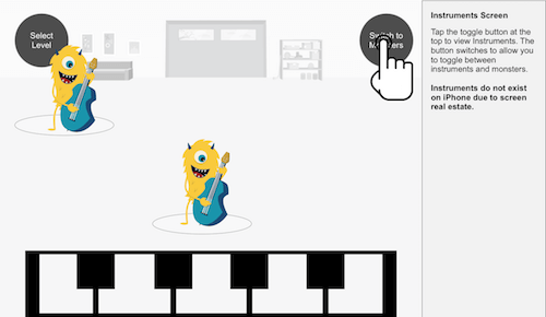 An early Melody Jams wireframe