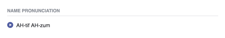 Facebook's feature that displays the pronunciation of names