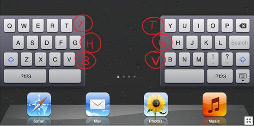 iPad split keybord