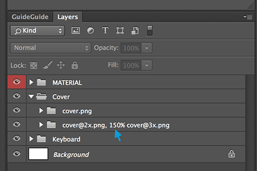 To end up with a 3x version after working in 2x, you’ll have to scale by 150%.