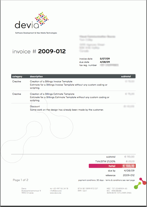 Design invoice