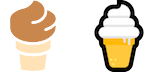 Soft Ice Cream emoji before and after Anniversay Update compared