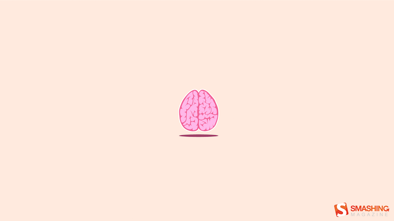 Cartoon illustration of a brain.