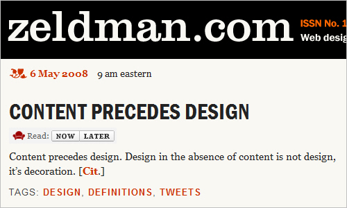 Content Precedes Design