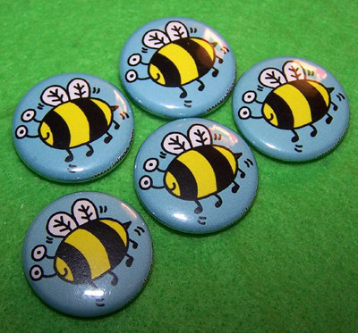 Pins, Badges and Buttons - bee buttons