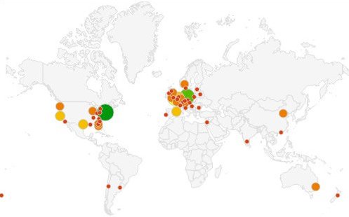 The US and EU are the two hottest spots for web conferences.