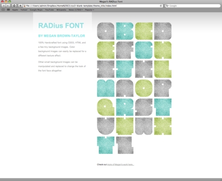 CSS3 Designs For Free Download - css3-megans-radius-font
