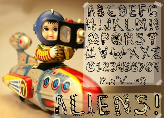 Beautiful Free Fonts - Denne's aliens