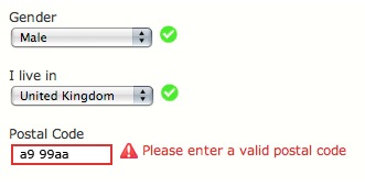 Website form validation