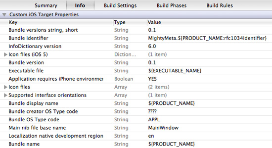 App Info Plist