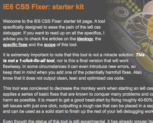 IE6 CSS Fixer