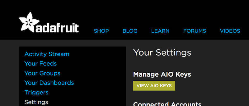 Adafruit IO key