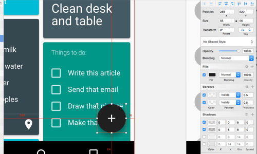 The floating action button is a unique component in material design.