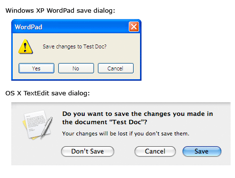 WordPad and OS X save dialogs