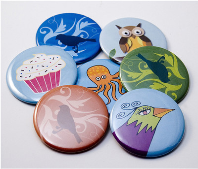 Pins, Badges and Buttons - New Pocket Mirrors!