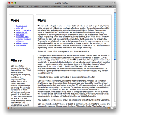 Figure 7-5: The reworked layout, which shows between 500 and 800 pixels.