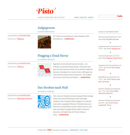 German Web Design - pisto - magazin ?ber web und die welt