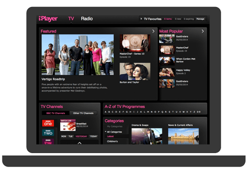 The old iPlayer homepage
