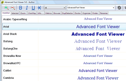 Advanced Font Viewer