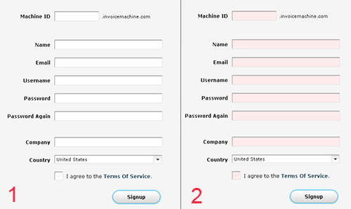 The Invoice Machine sign-up form