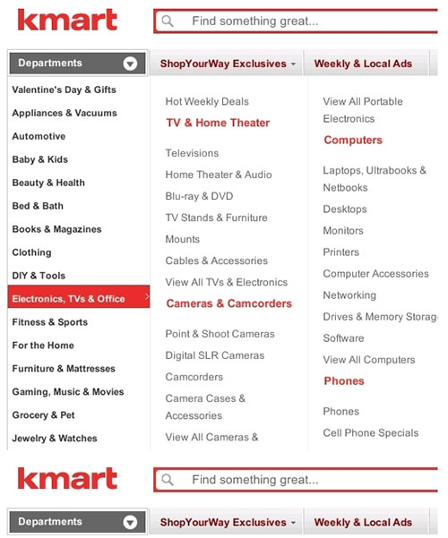 Dynamic filters are often appended to traditional navigation.