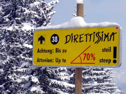 Wayfinding and Typographic Signs - steep-hahnenkamm