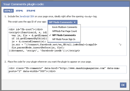 Get Facebook Application Code