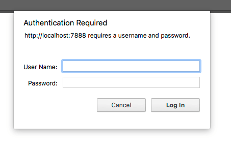 The Basic Auth log-in dialog