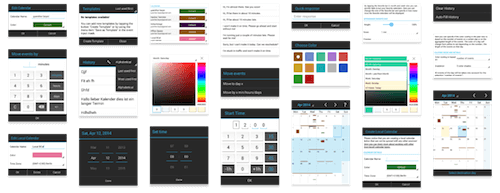 A huge variety of dialogs in the old version: date pickers, time pickers, color pickers, number pickers; lists with single selection, multiple selection; lists with options; lists with additional features; and any other kind of list you can imagine.