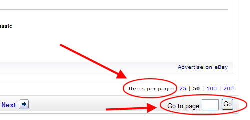eBay Paged Options