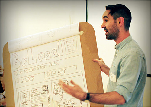 UX designer Matt Tyas presents a prototype concept.