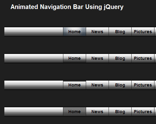 Animated Navigation Bar Using jQuery