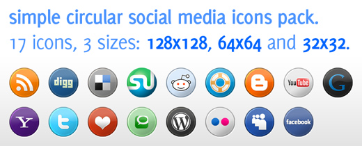 Free Icons Round-Up - Social Media Icons Pack in 3 Sizes for Download