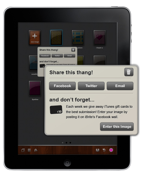 Example of a contextual sharing dialog