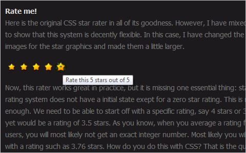 CSS Star Rating Part Deux
