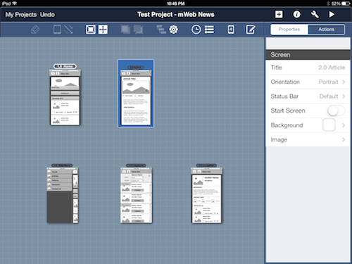 A grid layout helps with visualizing cross-screen links.