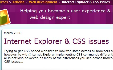 Internet Explorer & CSS issues
