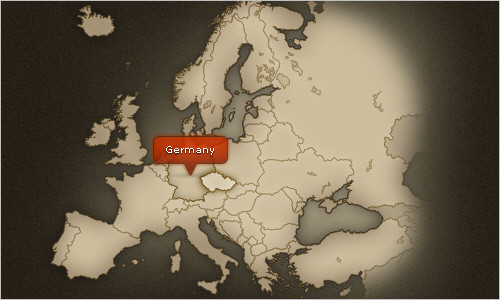 Europe, CSS and jQuery clickable map