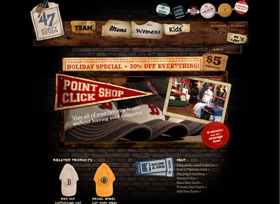 Premium sports apparel brand ’47, online store