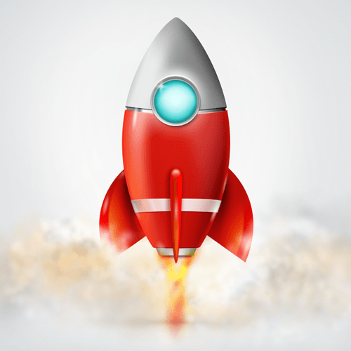 The final rocket icon design.