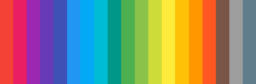A typical color scheme of Google's material design