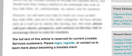 Linedata's blog upsells with member exclusive content
